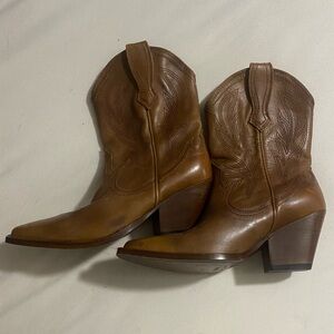 Thursday Boot Company Brown Leather Western Ankle Boots - Women